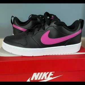nike court borough low 2 'Black Active Fuchsia